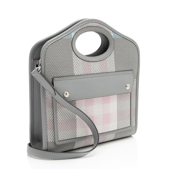 Burberry Calfskin Check Mini Pocket Tote - Picture 2 of 11